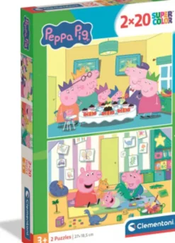 Clementoni - Peppa Pig Puzzle - 2X20 Brikker - Gurli Gris Puslespil