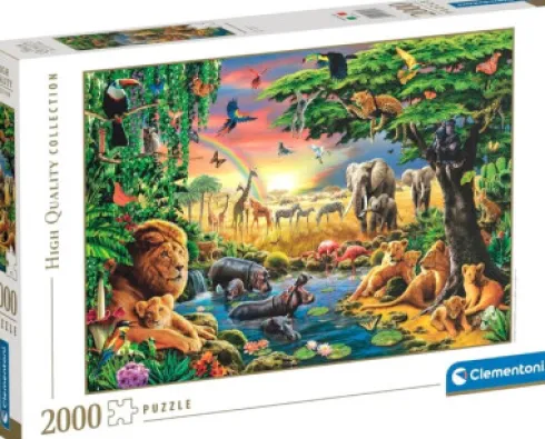Clementoni Puslespil - Afrikanske Dyr - High Quality - 2000 Brikker