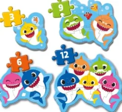 Clementoni Puslespil - Baby Shark - Mit Første Puslespil - Color - 4 Stk