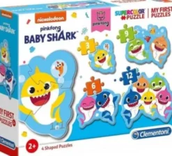 Clementoni Puslespil - Baby Shark - Mit Første Puslespil - Color - 4 Stk