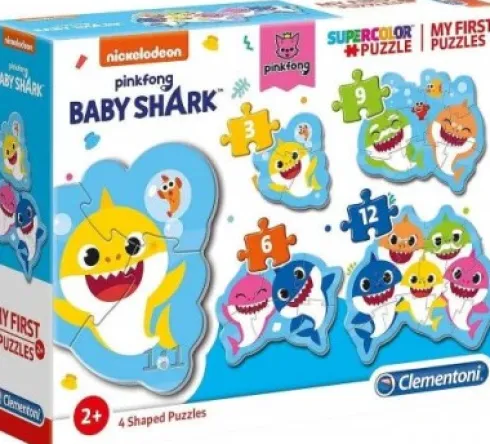 Clementoni Puslespil - Baby Shark - Mit Første Puslespil - Color - 4 Stk