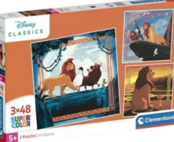 Clementoni Puslespil - Disney Løvernes Konge 3-I-1 - 3X48 Brikker