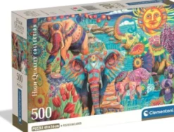 Clementoni Puslespil - Elephant's Carnival - High Quality - 500 Brikker