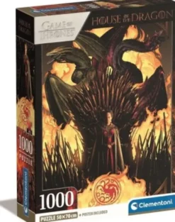 Clementoni Puslespil - House Of The Dragon - High Quality - 1000 Brikker