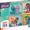 Clementoni Puslespil 4-I-1 - Disney Stitch - 12-24 Brikker
