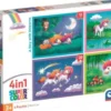 Clementoni Puslespil - 4-I-1 - Enhjørninger - 12-24 Brikker