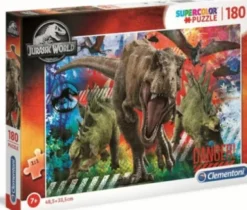 Clementoni Puslespil - Jurassic World - Super Color - 180 Brikker