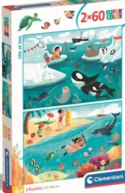 Clementoni Puslespil - Livet Ved Havet - Color - 2X60 Brikker