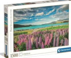 Clementoni Puslespil - Lupins At Lake Tekapo - High Quality - 1500 Brikker