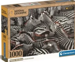 Clementoni Puslespil - National Geographic Zebra - 1000 Brikker