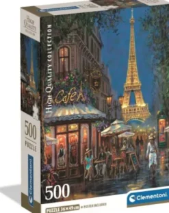Clementoni Puslespil - Night At The Eiffel Café - High Quality - 500 Brikker