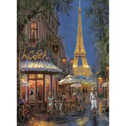 Clementoni Puslespil - Night At The Eiffel Café - High Quality - 500 Brikker