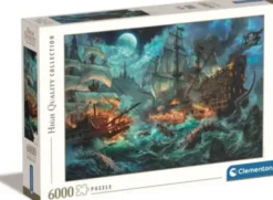 Clementoni Puslespil - Pirates Battle - High Quality - 6000 Brikker
