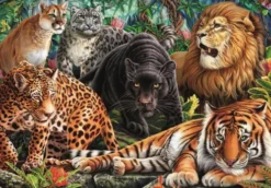 Clementoni Puslespil - Wild Cats - High Quality - 500 Brikker
