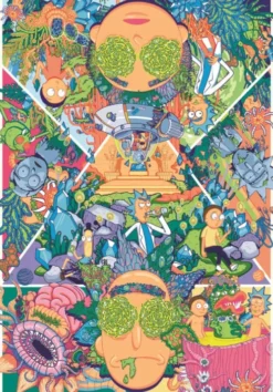 Clementoni - Rick & Morty 2 Puzzle - 1000 Brikker - Puslespil