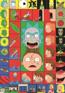 Clementoni - Rick & Morty 3 Puzzle - 1000 Brikker - Puslespil