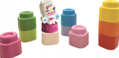 Clementoni - Soft Clemmy - Baby Unicorn Blocks Set - 10 Klodser