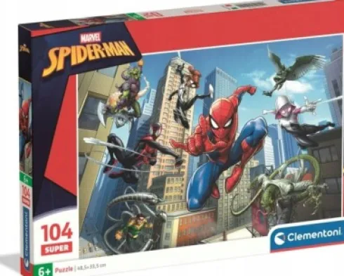 Clementoni - Spider-Man Puzzle - 104 Brikker - Super Puslespil