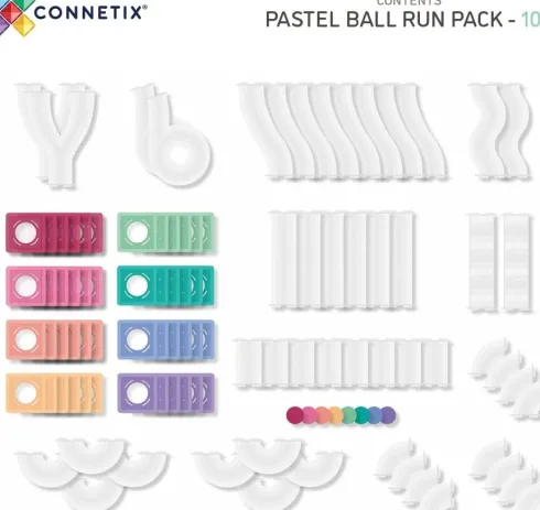 Connetix - Ball Run Pack - Magnetsæt 106 Dele - Pastel - Ct-P-00106-Br