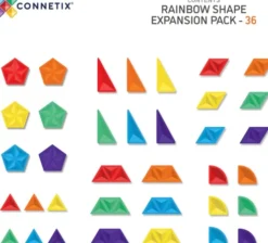 Connetix - Expansion Pack - Magnetsæt 36 Dele - Rainbow - Ct-R-00036-Se