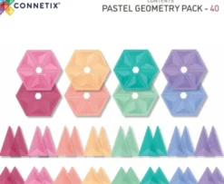 Connetix - Geometry Pack - Magnetsæt 40 Dele - Pastel - Ct-P-00040-Ge