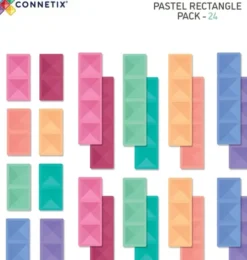 Connetix - Ractangle Pack - Magnetsæt 24 Dele - Pastel - Ct-P-00024-Re