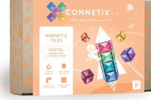 Connetix - Square Pack - Magnetsæt 40 Dele - Pastel - Ct-P-00040-Sq