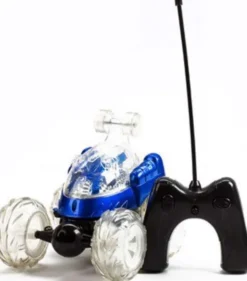 Crazy Tumbler Stunt Car - Fjernstyret Rc Bil Med Lys - Blå - Yinrun