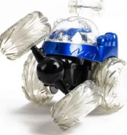 Crazy Tumbler Stunt Car - Fjernstyret Rc Bil Med Lys - Blå - Yinrun