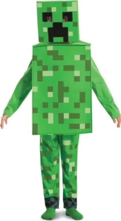 Creeper Kostume Til Børn - Minecraft - 128 CM