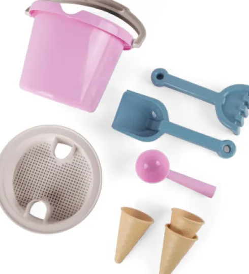 Dantoy - Bio Sandlegetøj - Isvafler - Pink - 8 Dele