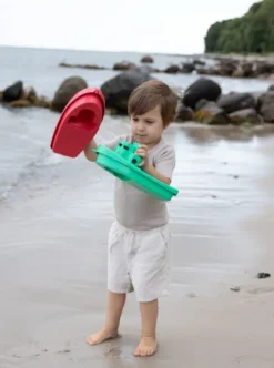 Dantoy - Strandsæt Til Børn - Båd Spand Skovl Rive - 4 Dele