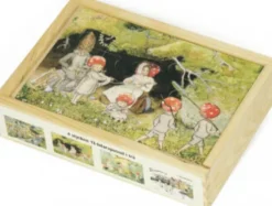 De Små Skovnisser Puslespil - Elsa Beskow - 4 Puslespil I Æske
