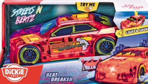 Dickie Toys - Beat Breaker - Legetøjs Racerbil Med Lyd Og Lys