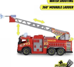 Dickie Toys - Brandbil Legetøj Med Lyd, Lys Og Stige