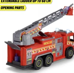 Dickie Toys - Brandbil Legetøj Med Lyd, Lys Og Stige