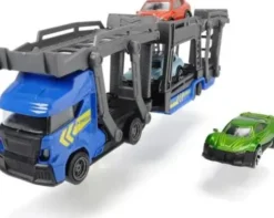 Dickie Toys - Car Carrier - Biltransporter Med 3 Biler - Assorteret