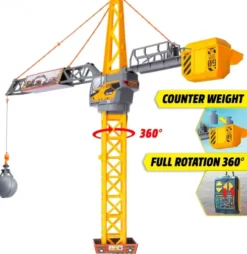 Dickie Toys - Mighty Crane - Fjernstyret Kran Legetøj - 110 CM