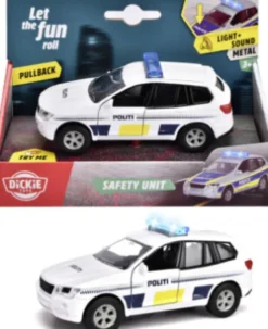 Dickie Toys - Safety Unit - Dansk Politibil Legetøj Med Lyd Og Lys