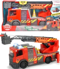 Dickie Toys - Scania Fire Patrol - Brandbil Legetøj Med Lys Og Lyd