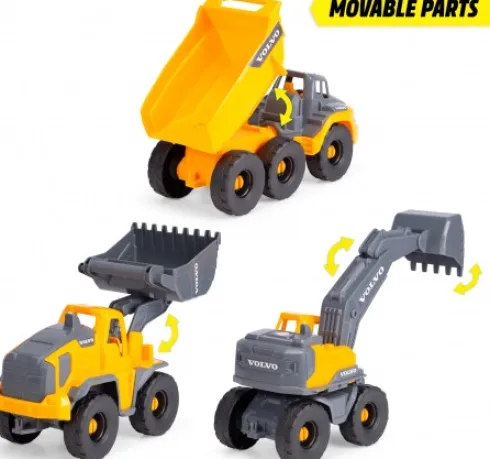 Dickie Toys - Volvo Tough Workers - Byggepladskøretøjer - 3-Pak