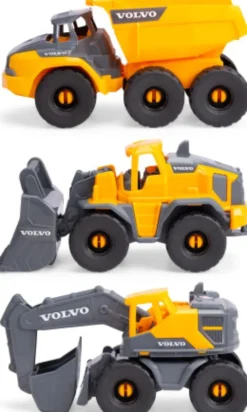 Dickie Toys - Volvo Tough Workers - Byggepladskøretøjer - 3-Pak