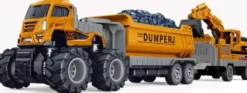 Die-Cast Dumper W/Hangers, Excavator & Friction - Klx Toys