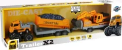 Die-Cast Dumper W/Hangers, Excavator & Friction - Klx Toys
