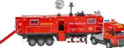 Die-Cast Fire Truck With Trailer, Light & Sound - Klx Toys