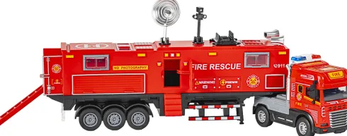 Die-Cast Fire Truck With Trailer, Light & Sound - Klx Toys