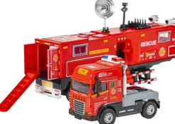 Die-Cast Fire Truck With Trailer, Light & Sound - Klx Toys