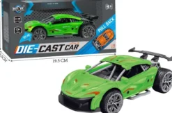 Die-Cast Pull Back Car W/Sound & 'Try-Me', Green - Klx Toys