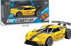 Die-Cast Pull Back Car W/Sound & 'Try-Me', Yellow - Klx Toys