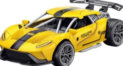 Die-Cast Pull Back Car W/Sound & 'Try-Me', Yellow - Klx Toys